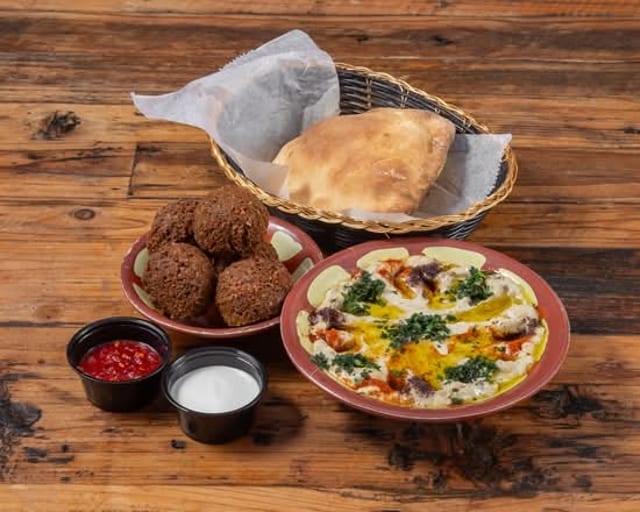 Baba Ghanoush with Falafel.