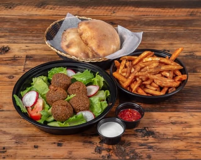 Falafel Over Fries.