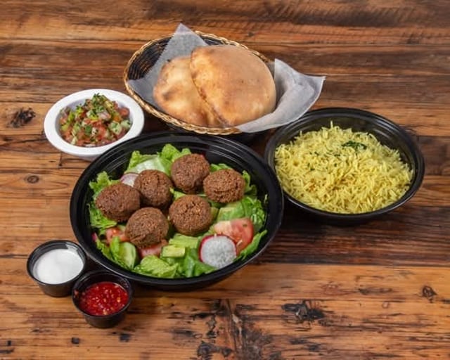 Falafel Over Rice.