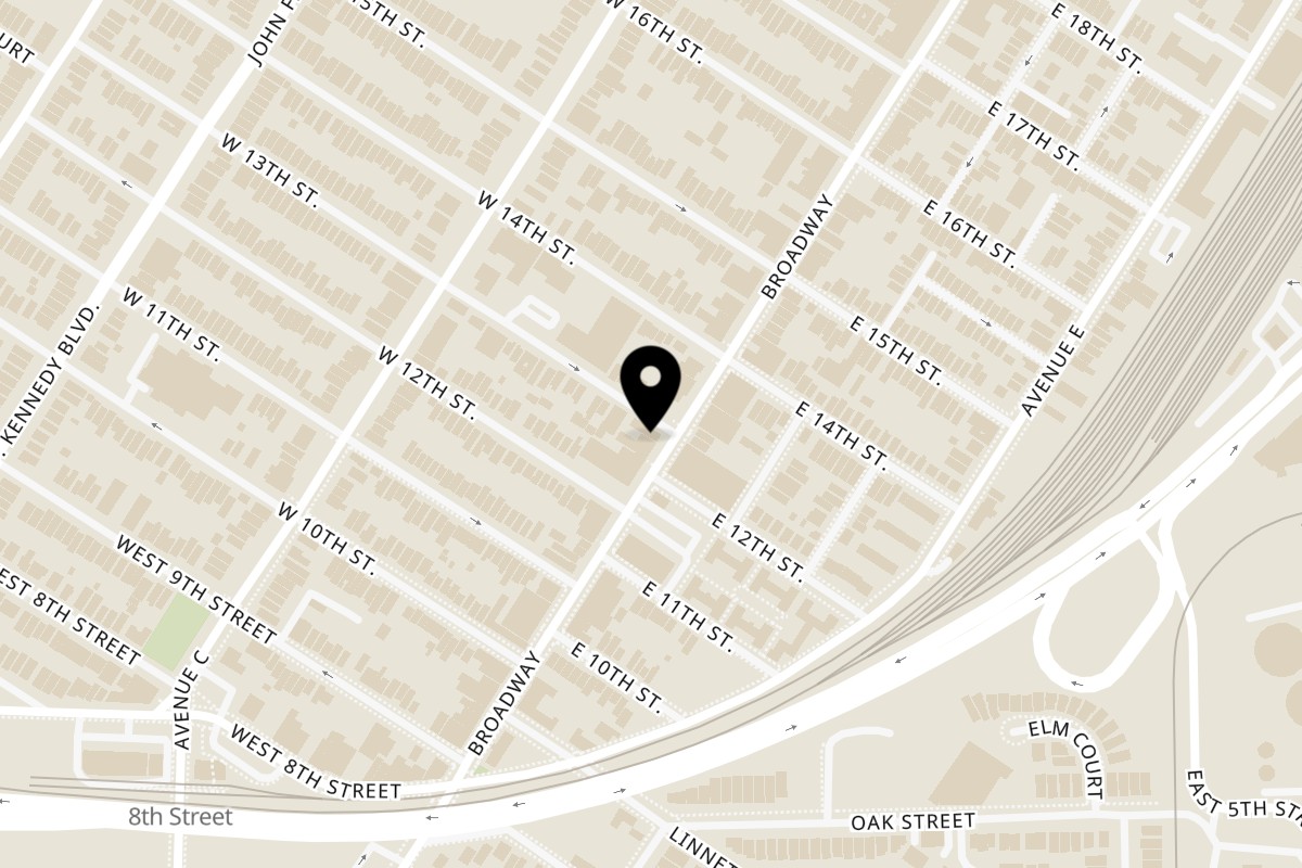 Map showing the location of Uncle Sam Falafel on 295 Broadway in Bayonne